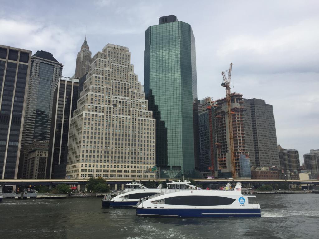 Two passenger vessels in New York.